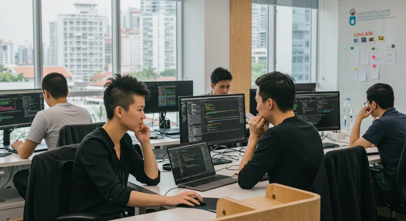 A dedicated development team collaborating on a project for an Australian startup.